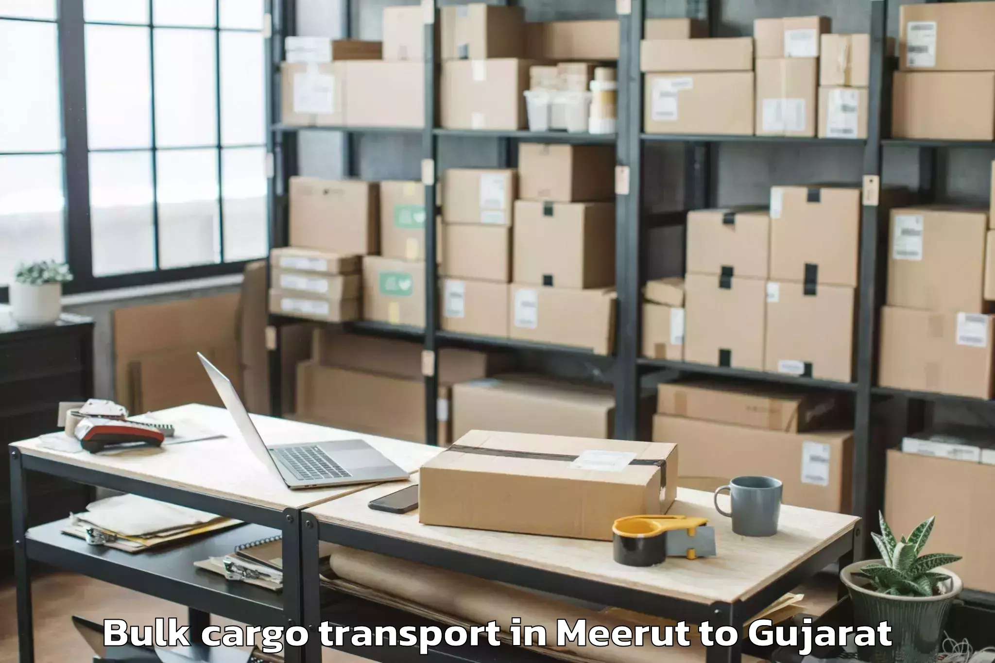 Get Meerut to Halvad Bulk Cargo Transport